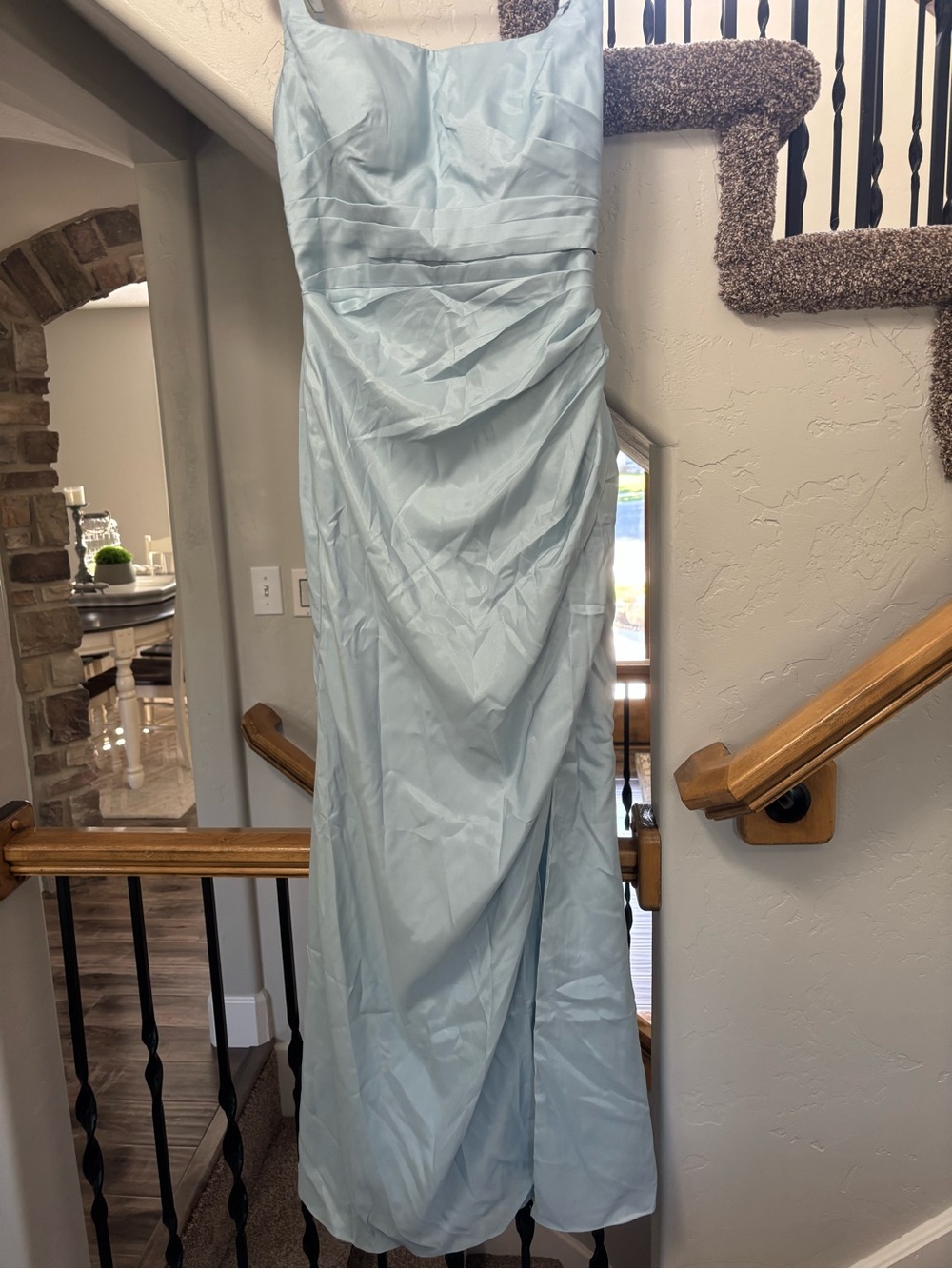 Light Blue Sleeveless Evening Gown - prom-wedding- more